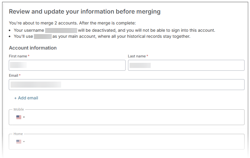 self-service merge step 4: review and complete merge